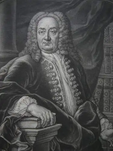 Justus H. Böhmer (1674-1749) Jurist Portrait Orig Kupferstich J. J. Haid 1750