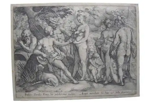 Jean Jacques Hauer (1751-1829) Urteil des Paris Mythologie Radierung 1790