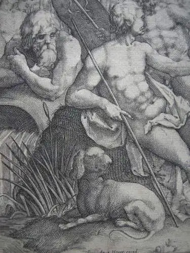 Jean Jacques Hauer (1751-1829) Urteil des Paris Mythologie Radierung 1790