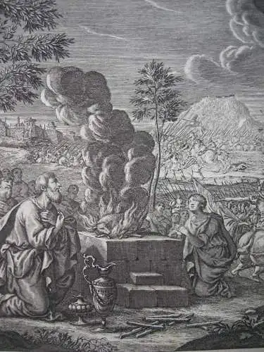 Leonhard Heckenauer (1650-1704) Alttestamentarische Opferszene Radierung 1681
