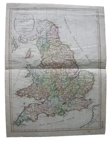 England Grafschaften altkolorierte Kupferstichkarte Weimar 1806 Europa