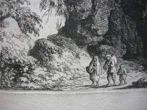 F. E. Weirotter (1730-1771) Grotte Porilippo Neapel Orig. Radierung um 1750