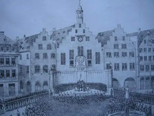 Joh Susenbeth Frankfurt Vereidigung Senat Römer Orig Lithogr 1816