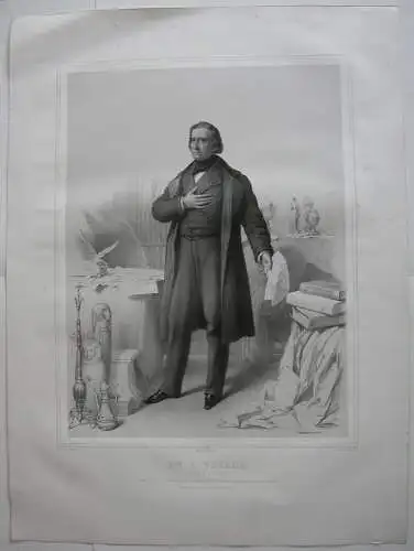 Baron Isidore Taylor (1789-1879) Dramatiker Kunstförderer Orig Lithografie 1850