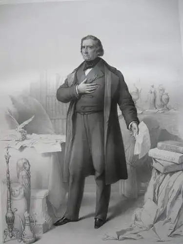 Baron Isidore Taylor (1789-1879) Dramatiker Kunstförderer Orig Lithografie 1850