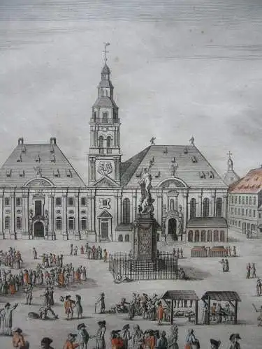 Markt zu Mannheim Guckkastenblatt Probst Kupferstich 1770 Vue d'optique