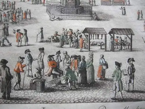 Markt zu Mannheim Guckkastenblatt Probst Kupferstich 1770 Vue d'optique