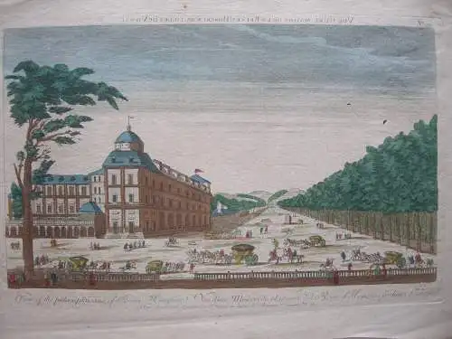 Wien Palast ungarische Königin kolor Kupferstich 1780 Guckkastenblatt