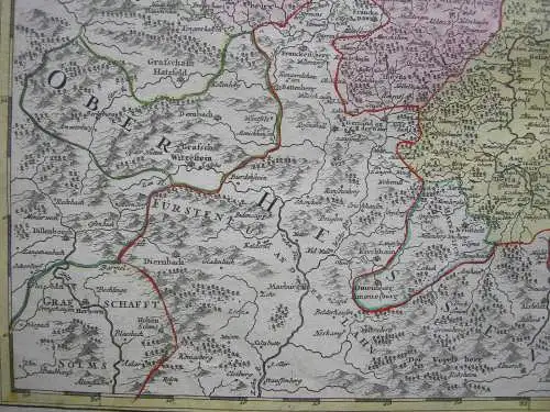 Hessen Hessen-Kassel Waldeck altkol Kupferstichkarte B. Homann 1720