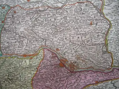 Niederösterreich Manhardsberg Wiener Wald altkol Kupferstichkarte B. Homann 1720