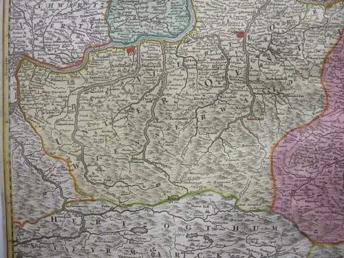 Niederösterreich Manhardsberg Wiener Wald altkol Kupferstichkarte B. Homann 1720