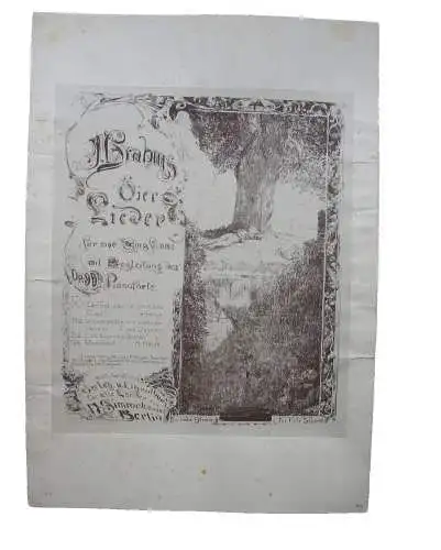 Max Klinger (1857-1920) Titelblatt Brahms Vier Lieder Lithographie 1900