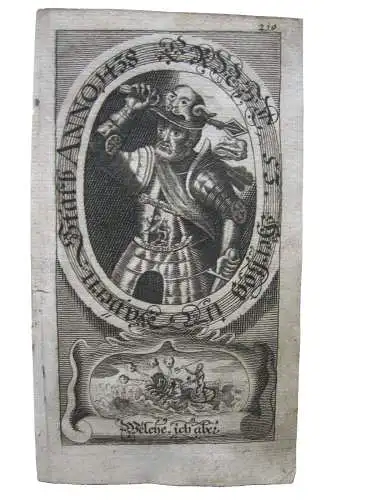 Ernst (+1438) 53. Herzog von Bayern Portrait mit Emblem Kupferstich 1750
