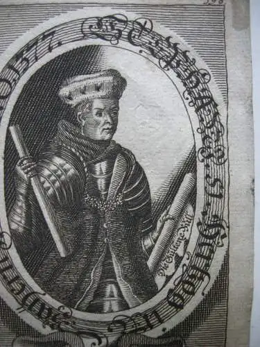 Stephan II. (+1275) 51. Herzog von Bayern Portrait mit Emblem Kupferstich 1750