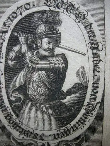 Otto II. (+1083) 38. Herzog von Bayern Portrait mit Emblem Kupferstich 1750
