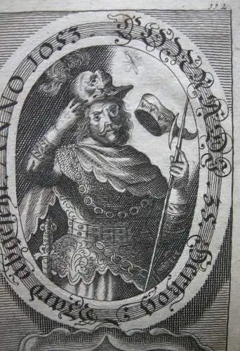 Konrad (+1055) 35. Herzog von Bayern Portrait mit Emblem Kupferstich 1750