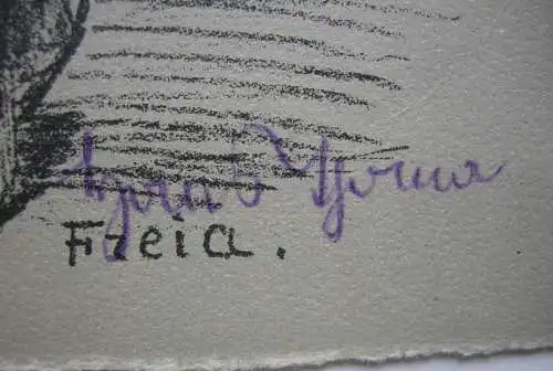 Hans Thoma (1839-1924) Freia Freya Germanengottheit Lithographie 1896 signiert