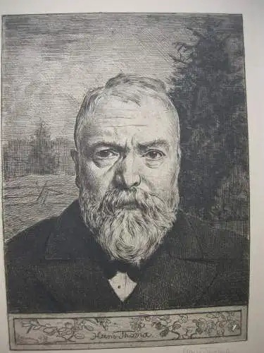 Hans Thoma (1839-1924) Selbstportrait Orig. Radierung 1898 signiert