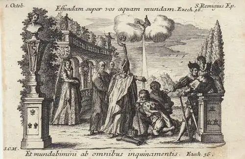 Gebrüder Klauber Heiliger Remigius von Reins Remi Trier Kupferstich 1750