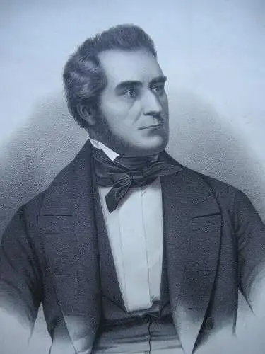 Heinr Frh von Gagern (1799-1880) Präsident Nationalversammlung Orig Lithografie