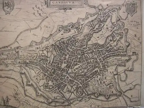 Gent Gandauu Flandern Belgien Vogelschauplan 1613 Jacob van Deventer