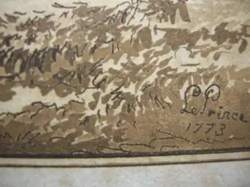 Jean-B. LePrince (1731-1784)  Le Coche d'eau Orig. Aquatinta-Radierung 1773