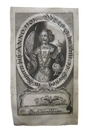Welf I. (1035-1101) Herzog von Bayern Portrait mit Emblem Kupferstich 1750