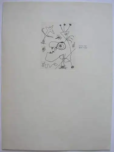 Joan Miro (1893-1983) L'Aigrette Federkopf Orig Radierung 1956