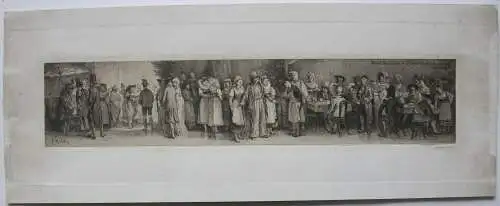Bohnen Schützenfest Dresdner Kunstwissenschaft Radierung 1876 Festgrafik