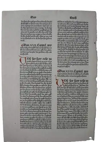 Inkunabelblatt deutsche Bibel Anton Koberger Nürnberg 1483 Inkunabel