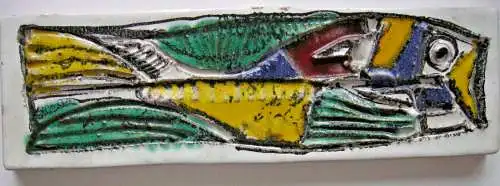 Hans Prähofer (1920-2005) Fisch glasierte Keramik 4 Farben