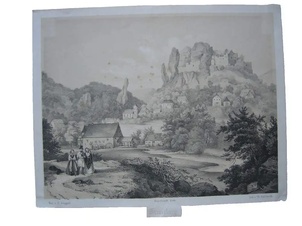 Streitberg Wiesenttal Forchheim Oberfranken Orig Lithografie Rothbarth 1840 0