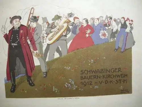 Hans Nolpa (1878-1930) Schwabinger Bauernkirchweih 1912 München Volksfest Kirta