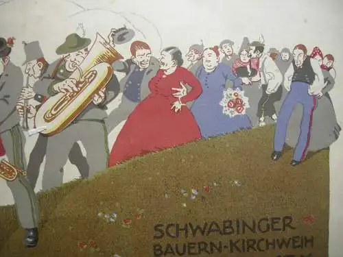 Hans Nolpa (1878-1930) Schwabinger Bauernkirchweih 1912 München Volksfest Kirta