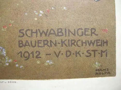 Hans Nolpa (1878-1930) Schwabinger Bauernkirchweih 1912 München Volksfest Kirta