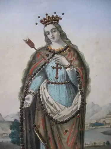 St. Ursula von Köln Orig. Lithografie Felgner Verlag Applicationen um 1860