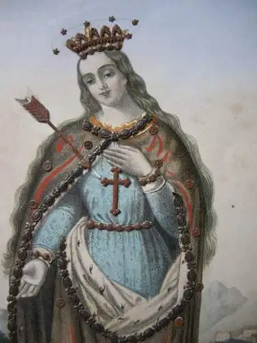 St. Ursula von Köln Orig. Lithografie Felgner Verlag Applicationen um 1860