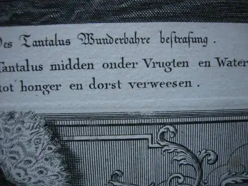 Bernard Picart (1673-1733) Des Tantalos wunderbahre Bestrafung Radierung 1720