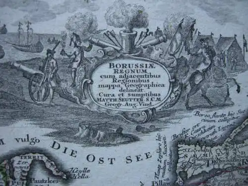 Westpreußen Ostpreußen Polen altkolor Kupferstichkarte Seilbereisen Seutter 1745