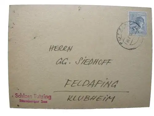 Anton Leidl (1900-1976) Umzug ins Schloss Tusche Aquarell 1948 Tutzing gelaufen