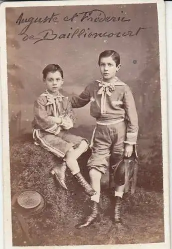 CDV Auguste et Frederic de Bailliencourt enfant Noble francais Atelier-Fotogr