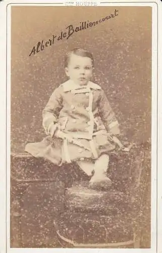 CDV Albert de Bailliencourt enfant Noble francais Atelier-Fotographie Portrait