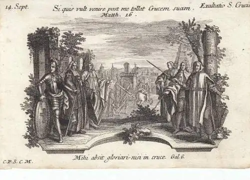 Gebrüder Klauber Exaltatio Fest der Kreuzerhöhung Kupferstich 1750