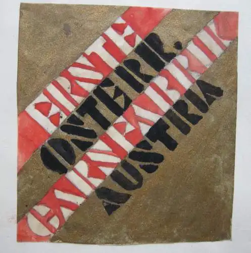 Entwurf Logo Erste Österr. Carsfabrik Austria Gouache Margit von Horvath 1938