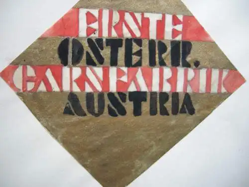 Entwurf Logo Erste Österr. Carsfabrik Austria Gouache Margit von Horvath 1938