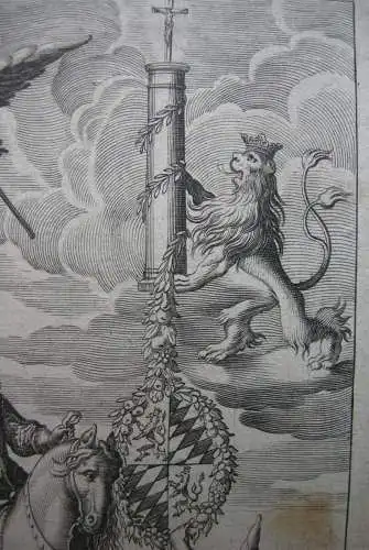 Wolf Kilian (1581-1662) Allegorie auf Einheit Bayern und Pfalz  Kupferstich 1651