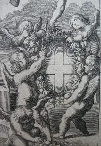 Wolf Kilian (1581-1662) Allegorie auf Einheit Bayern und Pfalz  Kupferstich 1651