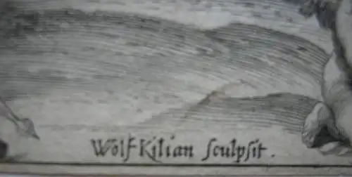 Wolf Kilian (1581-1662) Allegorie auf Einheit Bayern und Pfalz  Kupferstich 1651