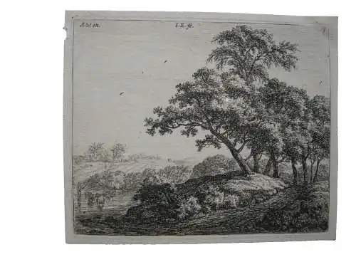 Anthonie Waterloo (c. 1610-1690) Landschaft mit Kuhherde Orig. Radierung 1650