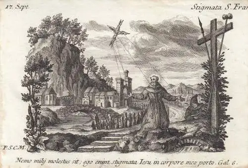 Gebrüder Klauber Hl. Porphyrius von Gaza Bischof Missionar Kupferstich 1750